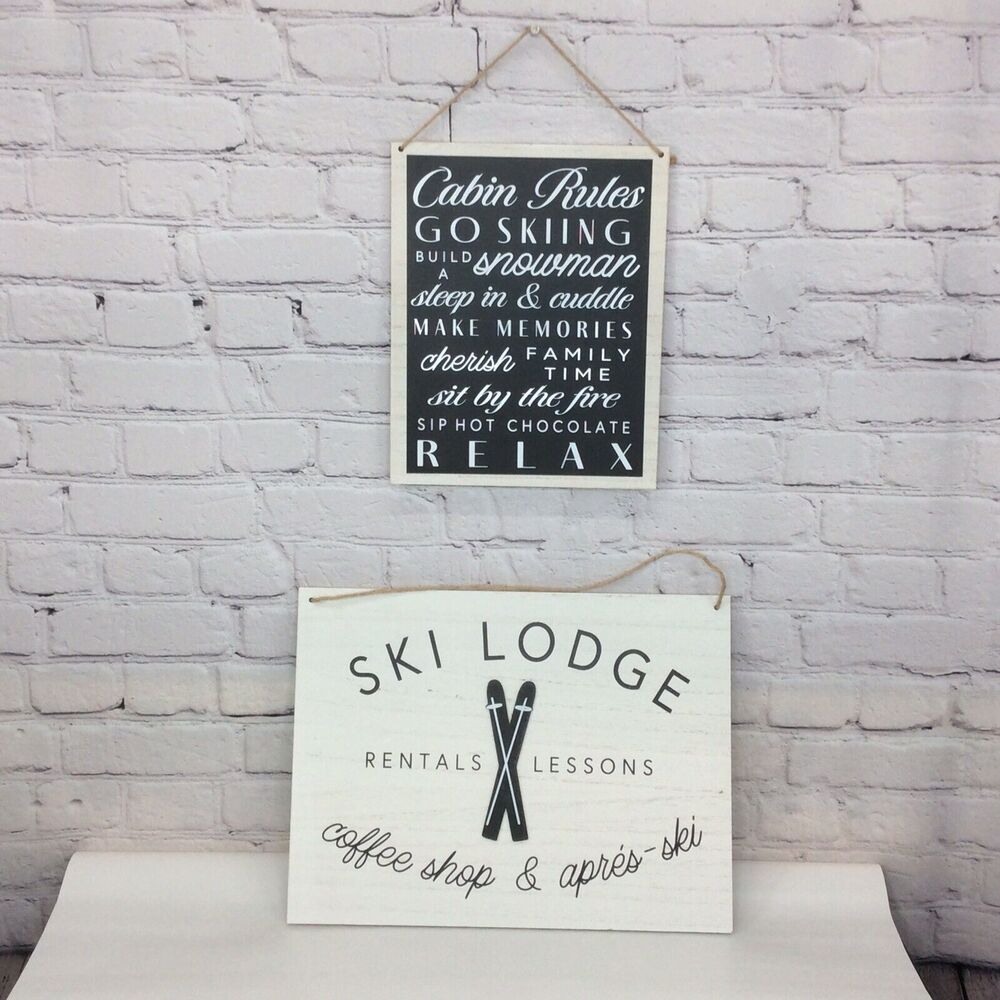 Rustic Cabin Rule & Ski Lodge/Coffee Shop Sign Cabincore Wood Home Decor